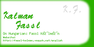 kalman fassl business card